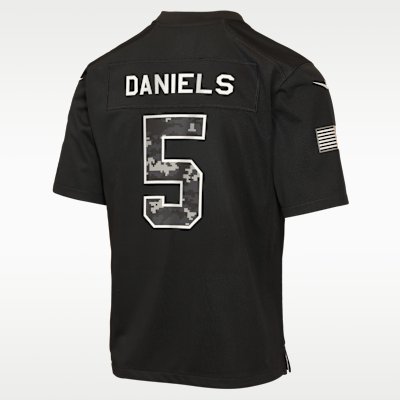 Youth Washington Commanders Jayden Daniels Salute to Service Game Jersey - Black