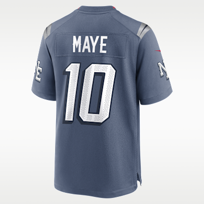 New England Patriots Drake Maye Rivalries Game Jersey - Blue