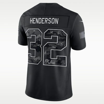 New England Patriots TreVeyon Henderson Salute to Service Limited Jersey - Black