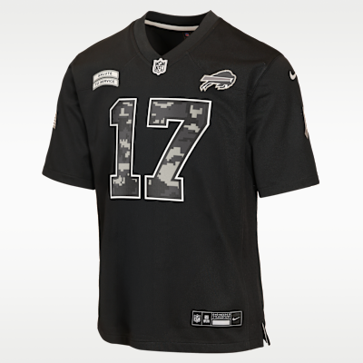 Youth Buffalo Bills Josh Allen Salute to Service Game Jersey - Black