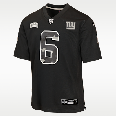 Youth New York Giants Jaxson Dart Salute to Service Game Jersey - Black