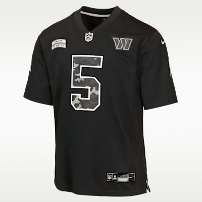 Youth Washington Commanders Jayden Daniels Salute to Service Game Jersey - Black