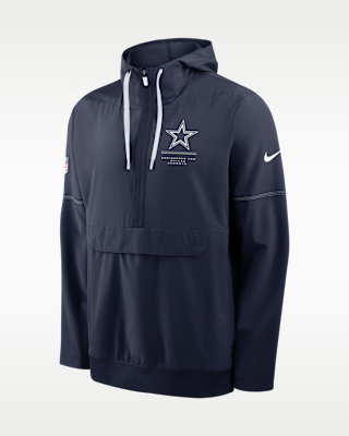 Dallas Cowboys Sideline Anorak Men's 1/2-Zip Hooded Jacket
