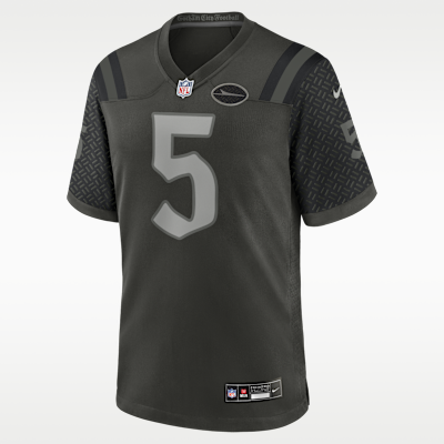 New York Jets Garrett Wilson Rivalries Game Jersey - Green