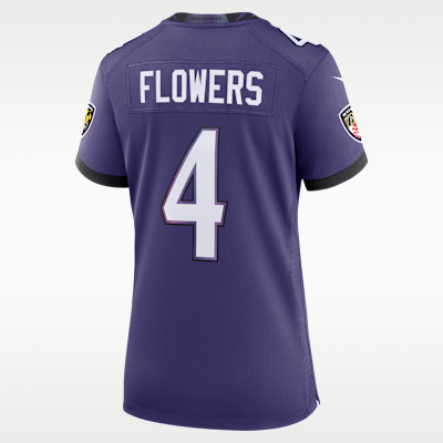 Women's Baltimore Ravens Zay Flowers Game Jersey - Purple
