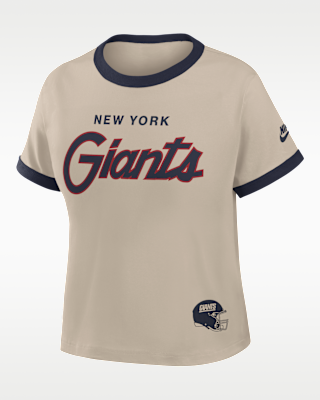 New York Giants Rewind Ringer Mod Women's Cropped T-Shirt